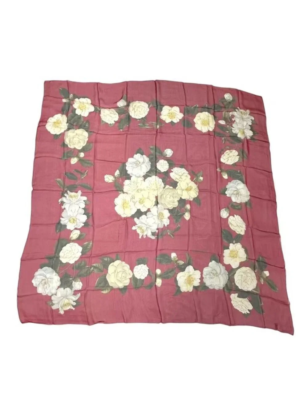 Chanel Scarf Silk Extra Large Camellia Pattern